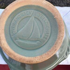 Vintage Over & Back Green Mixing Bowls Yellow Ware-TWO Available